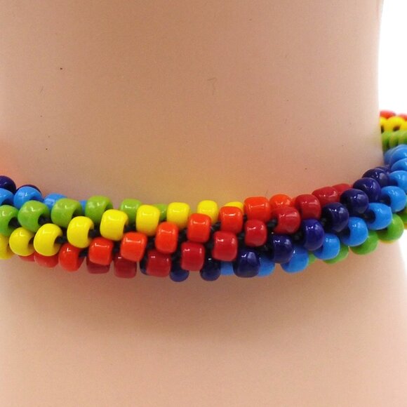 KUMIHIMO MULTICOLOR BEADED Bracelet Handmade Beaded Bracelets - Picture 4 of 4